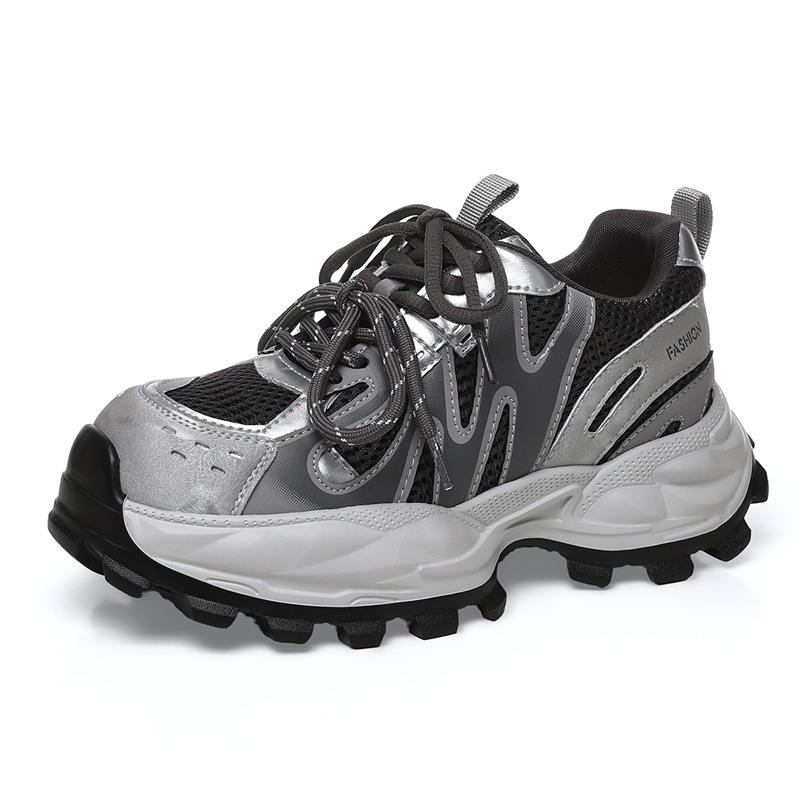 Women Shoes Tennis - Damskie sneakersy z siateczki na grubej