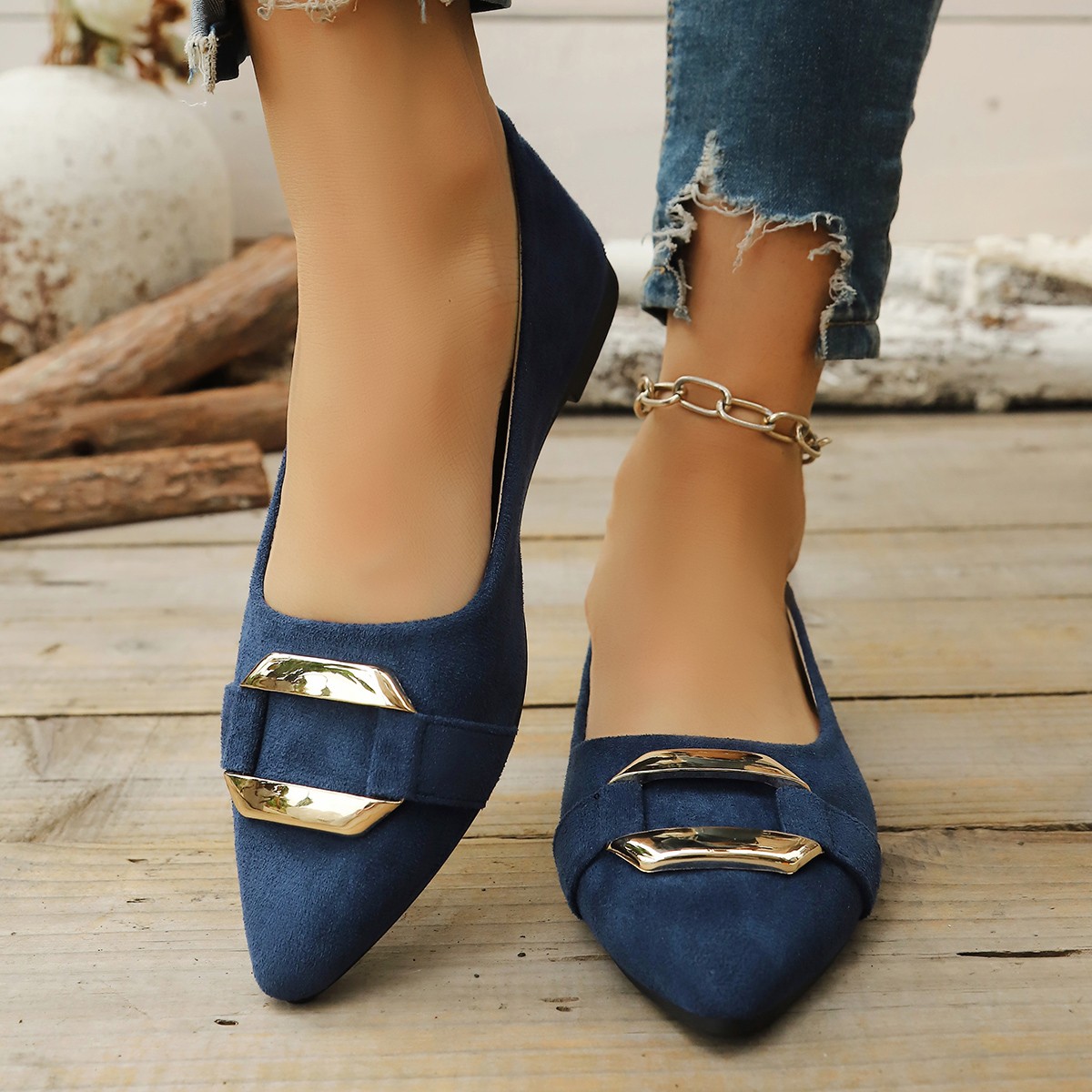 Women Shoes Heels - Eleganckie, seksowne, szpiczaste buty na niskim