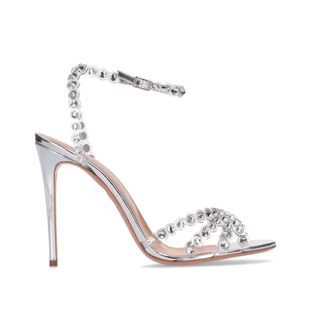 Jelly Sandal Women - Eleganckie srebrne sandały na platformie plus