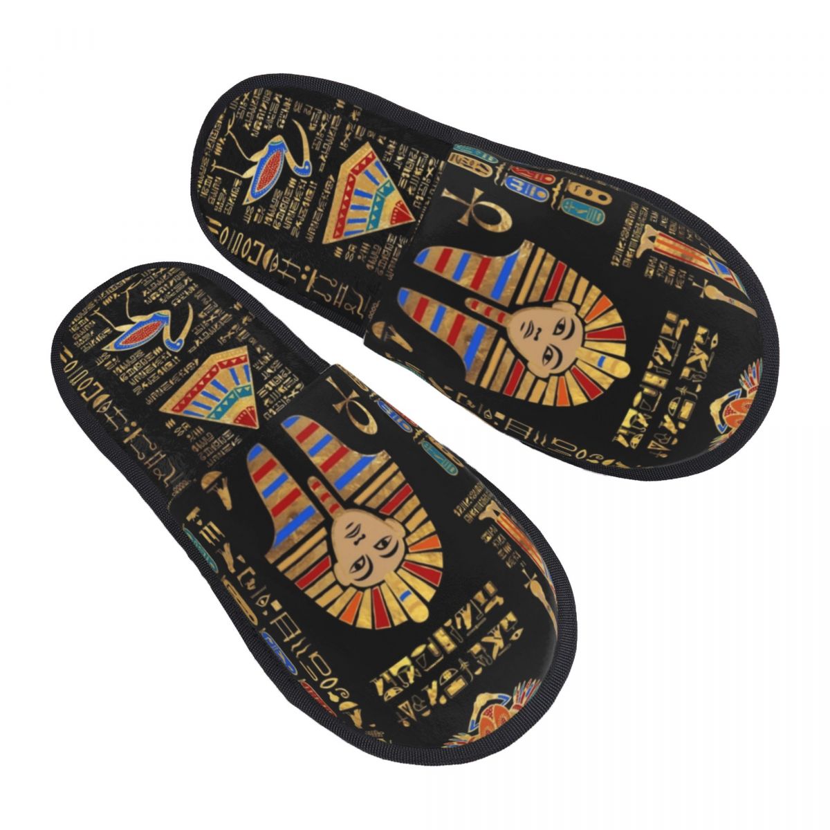 Women Shoes Egypt - Damskie kapcie domowe z hieroglifami egipskimi