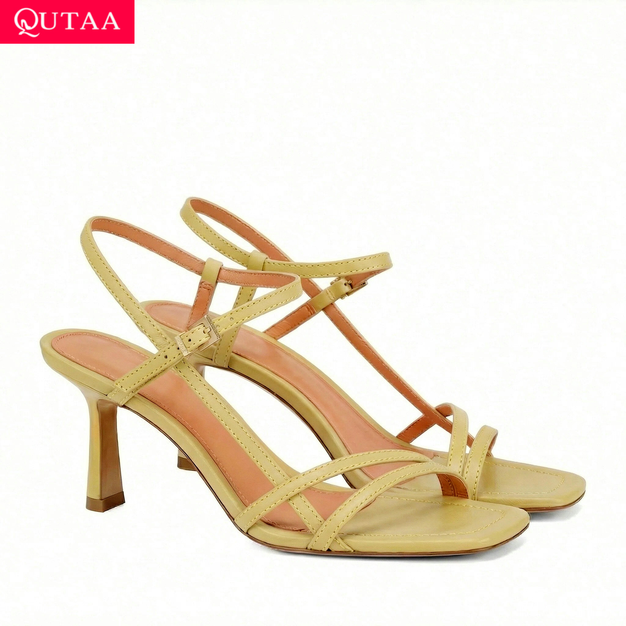 Women'S Shoes Kitten Heels - QUTAA Modne Szpilki Damskie Letnie Sandały