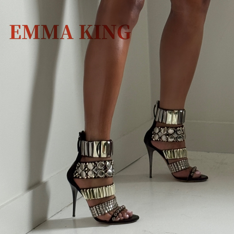 Czarne zdobione sandały na pas – Ankle Strap Heels recenzja i cena