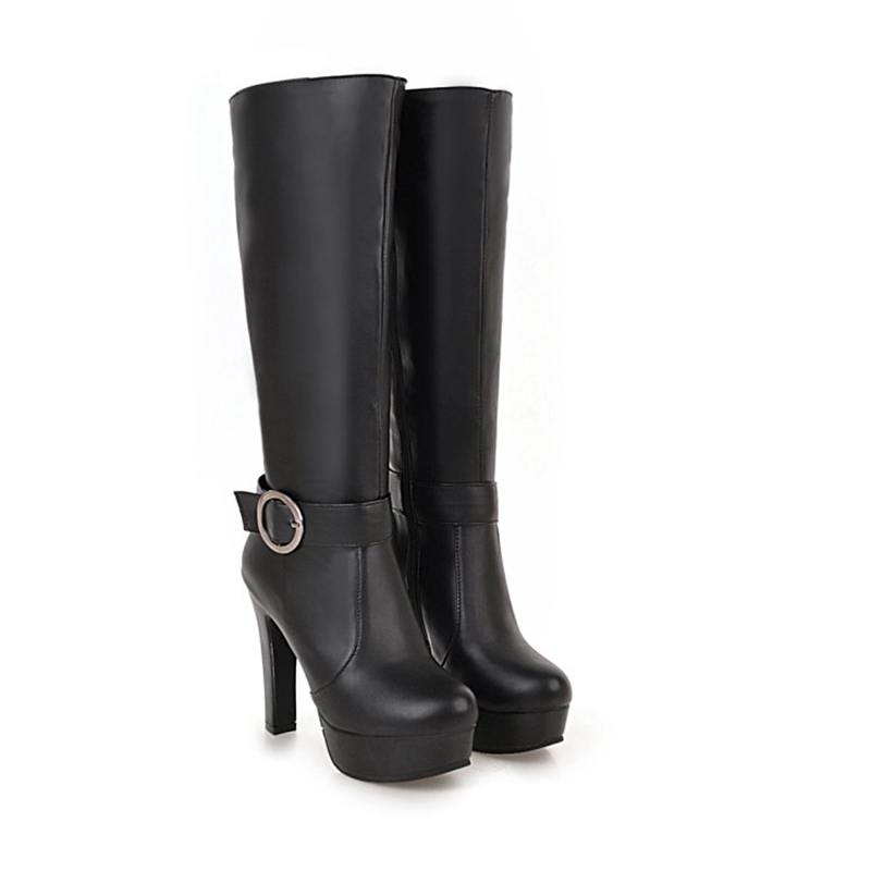 Botki za kolano damskie modne  – Zip Up Boots Short recenzja i cena