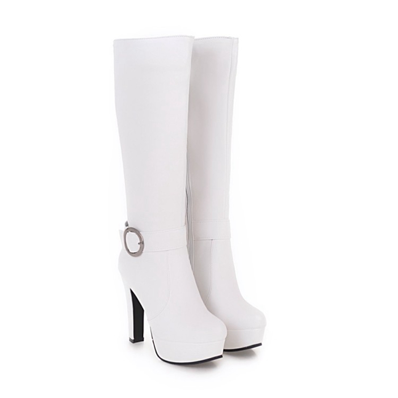 Botki za kolano damskie modne  – Zip Up Boots Short recenzja i cena