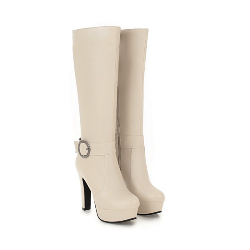 Botki za kolano damskie modne  – Zip Up Boots Short recenzja i cena
