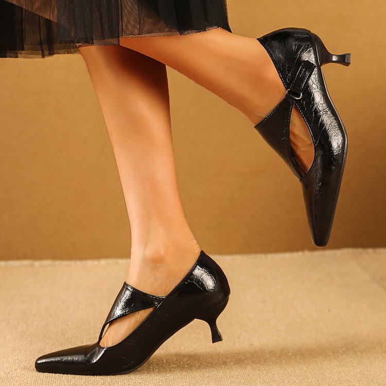 Damskie Czarne Retro Czółenka  – Women'S Shoes Kitten Heels recenzja i cena