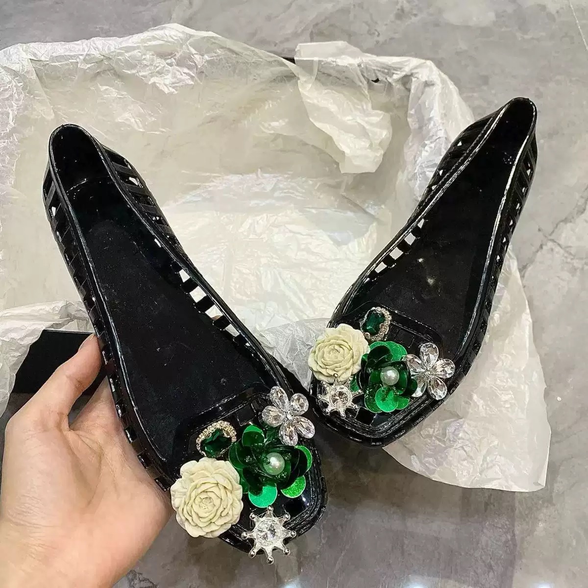 Luksusowe Duże Kryształowe Kwi – Jelly Sandal Women recenzja i cena