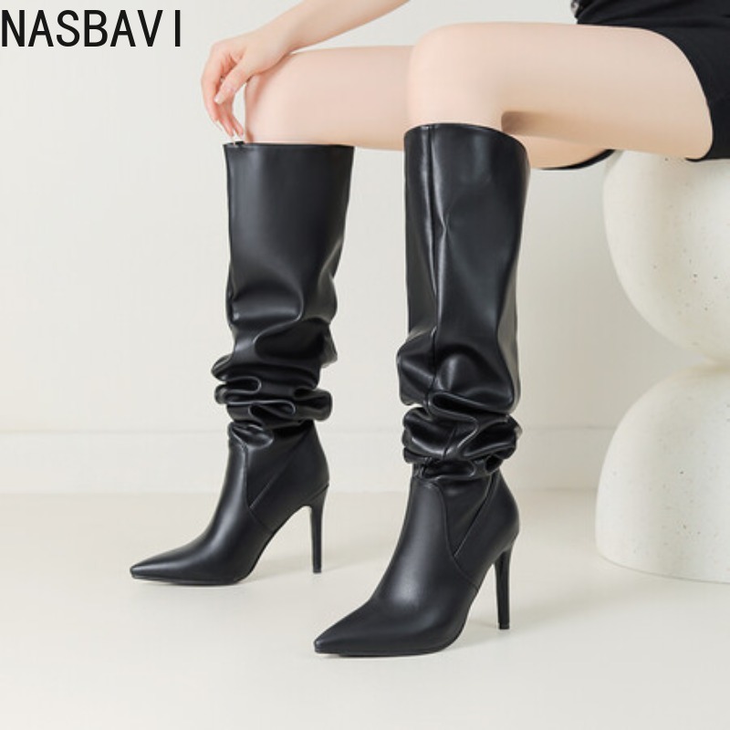 NASBAVI Czarne Szpiczaste Luks – Zip Up Boots Short recenzja i cena