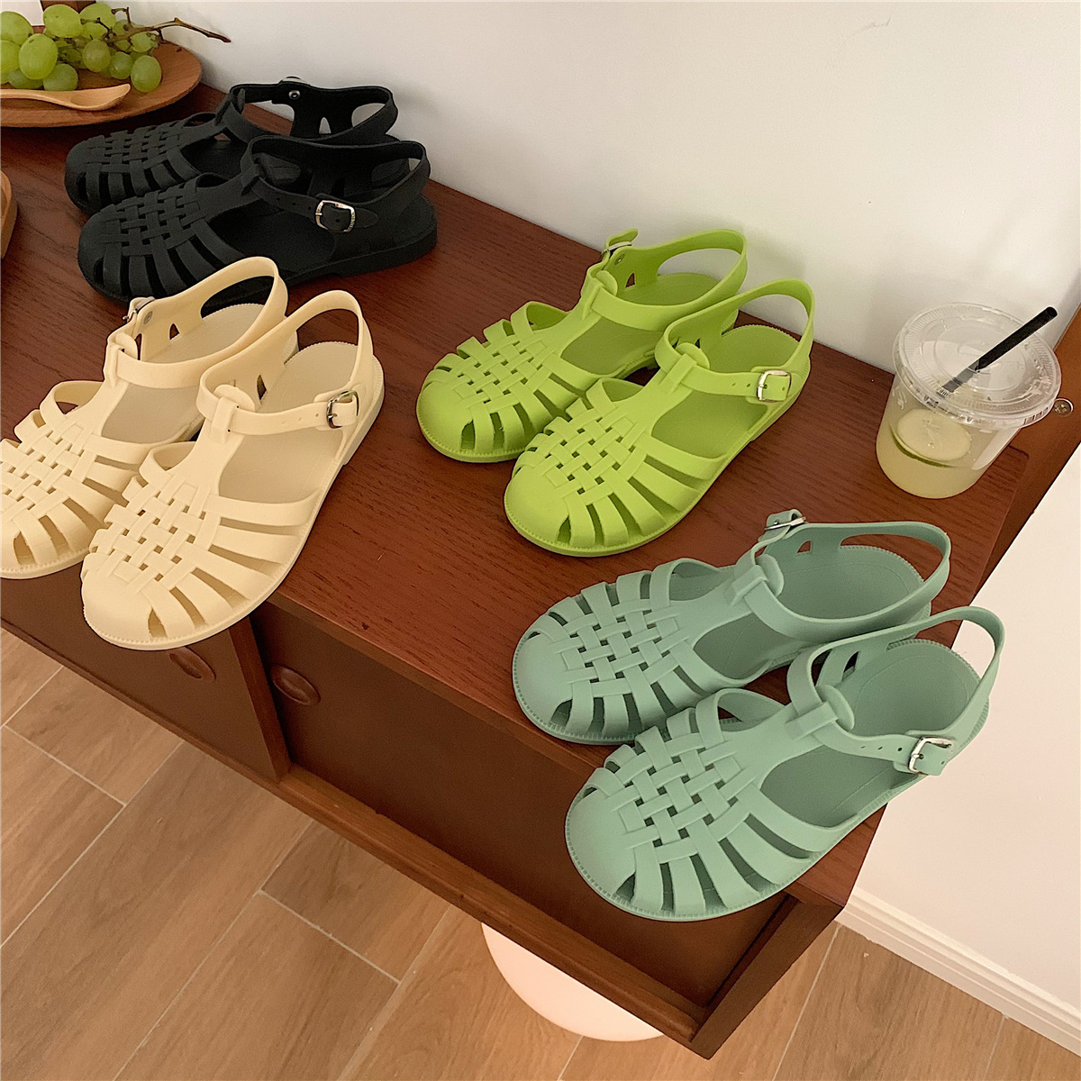 XIXITIAO Vintage ażurowe tkane – Jelly Sandal Women recenzja i cena