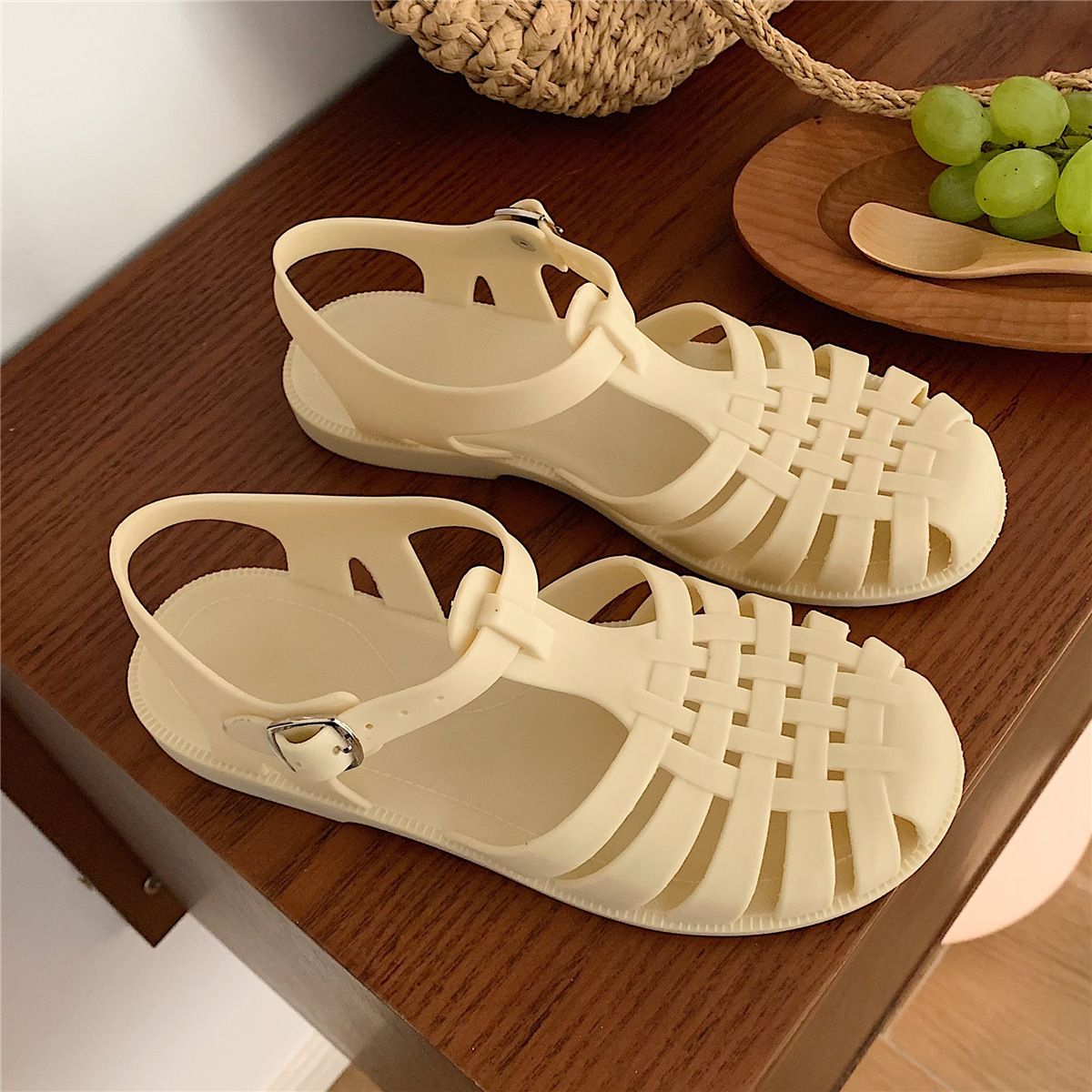 XIXITIAO Vintage ażurowe tkane – Jelly Sandal Women recenzja i cena