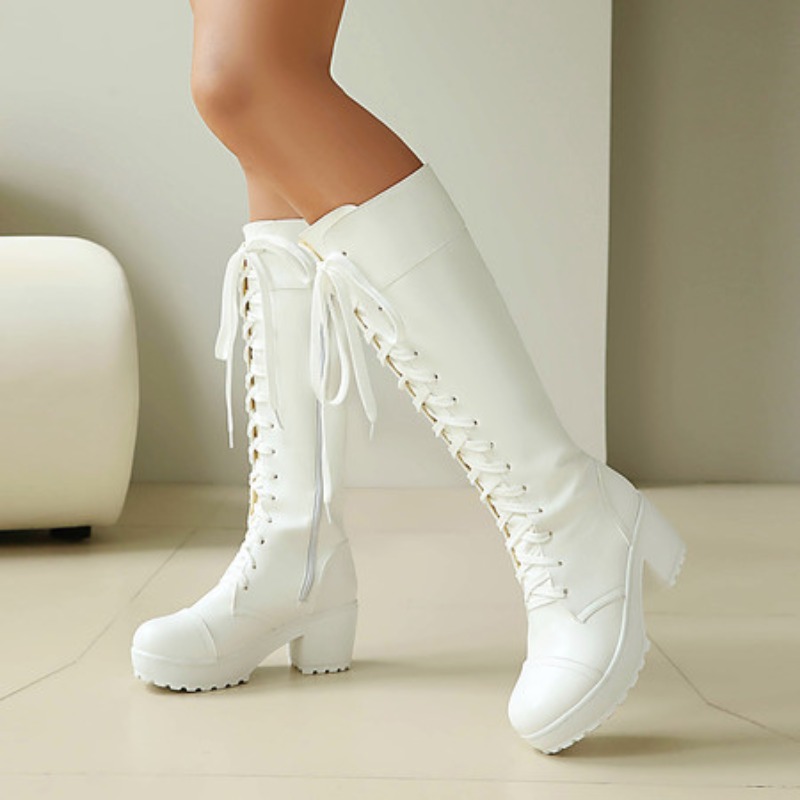 Damskie kozaki do kolan sznuro – Zip Up Boots Short recenzja i cena