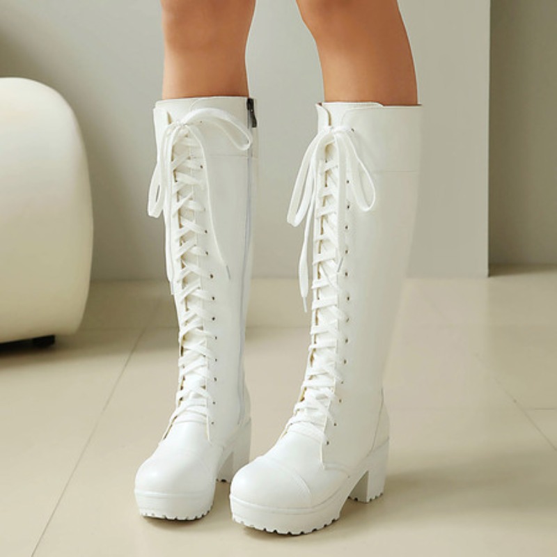 Damskie kozaki do kolan sznuro – Zip Up Boots Short recenzja i cena